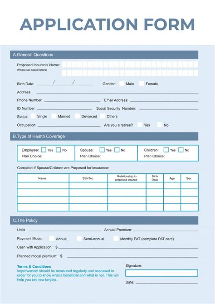 What does please print mean on an application form?