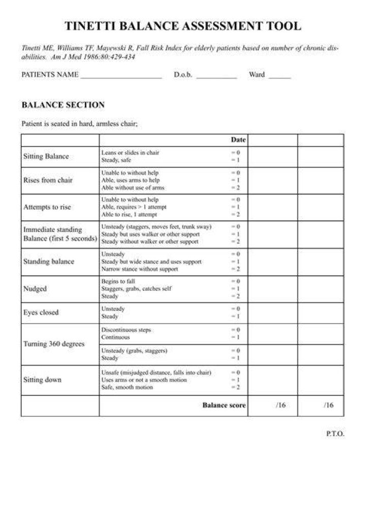 What does the Tinetti test measure?