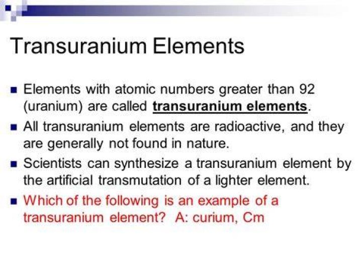 What elements are transuranium? | ContextResponse.com