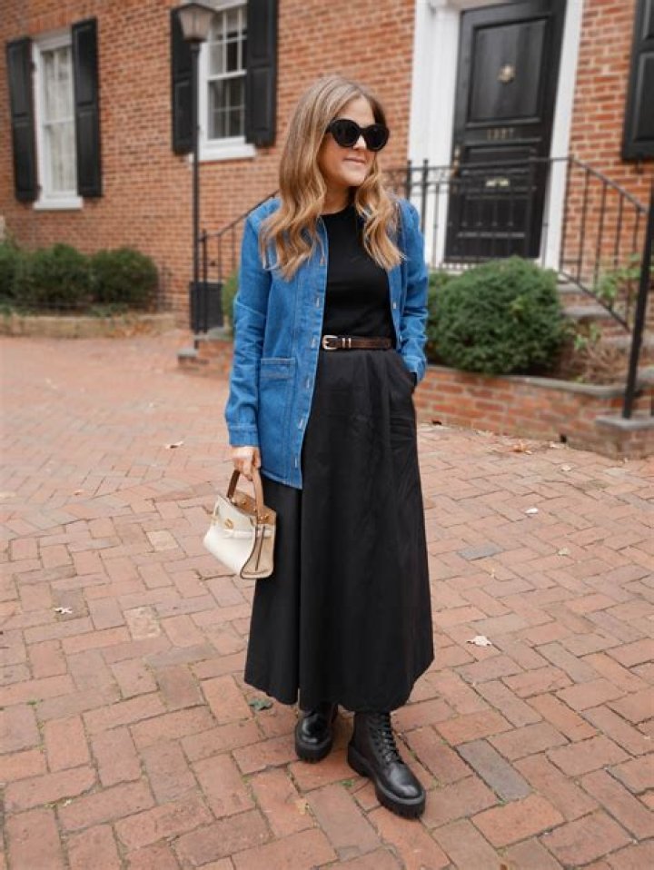 What goes well with long black skirt?