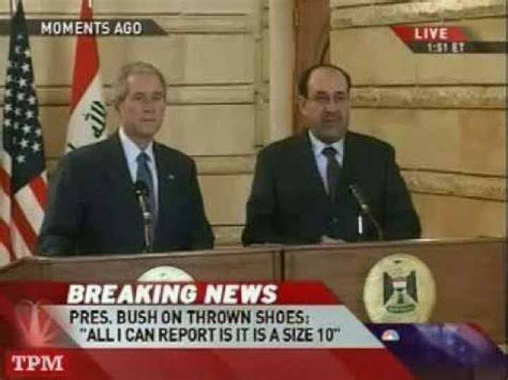 What happened to the guy who threw shoes at Bush?