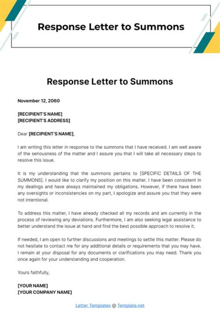 What happens if you do not respond to a summons?