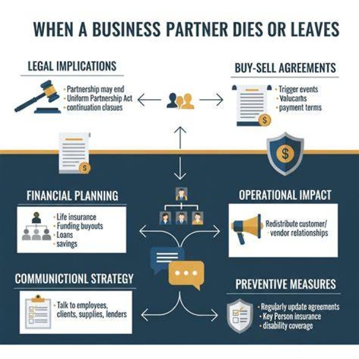 What happens when one partner dies in partnership?