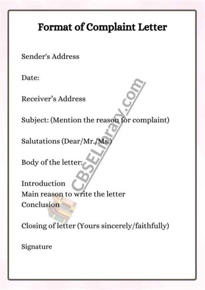 What is a letter of complaint?