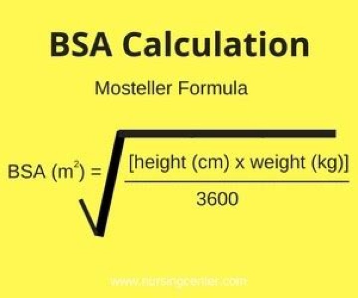 What is a normal BSA calculated?