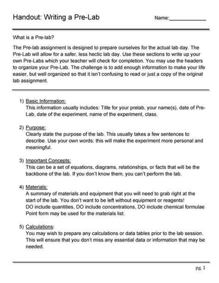 What is a pre lab?