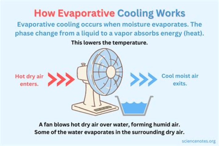 What is an example of evaporative cooling?