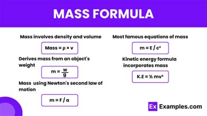 What is mass formula in physics?