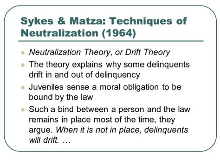 What is neutralization theory in sociology?