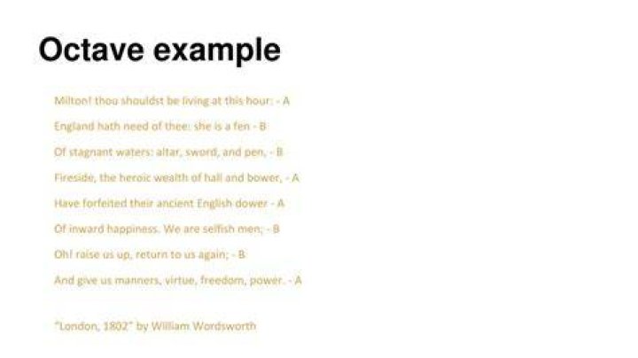 What is octave poetry?