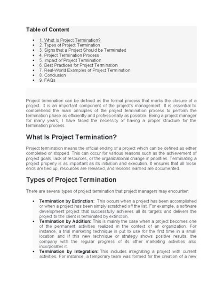 What is Project termination? | ContextResponse.com
