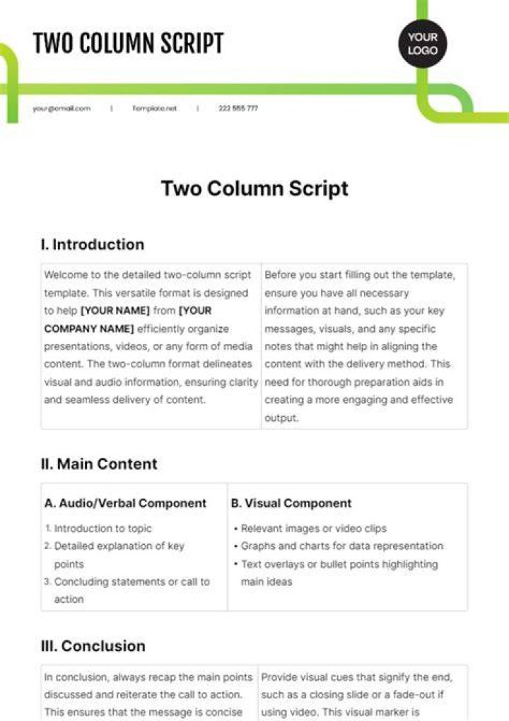 What is single column script?