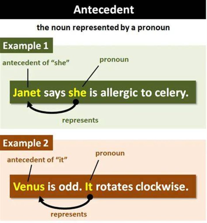 What is the antecedent of a pronoun?