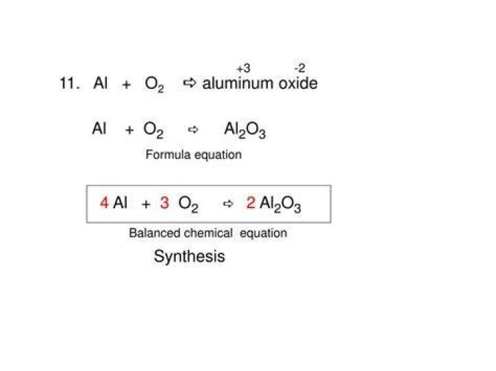 What is the balanced equation for aluminum oxide?