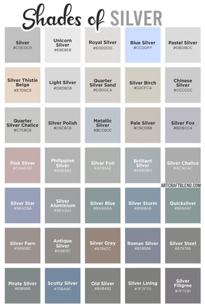 What is the color code for silver in Photoshop?