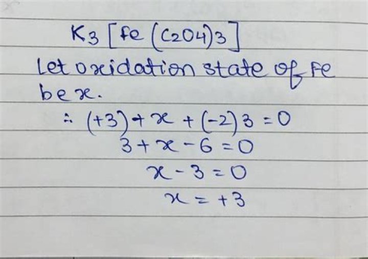 What is the coordination number of Fe in k3fe c2o4 3?