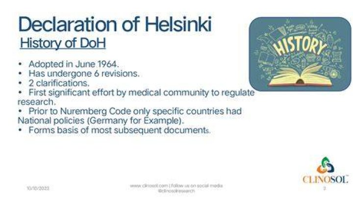 What is the Declaration of Helsinki 1964?