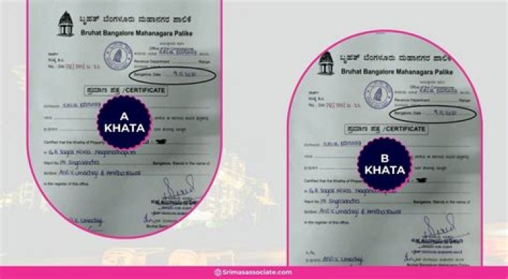 What is the difference between a Khata and B Khata in Bangalore?