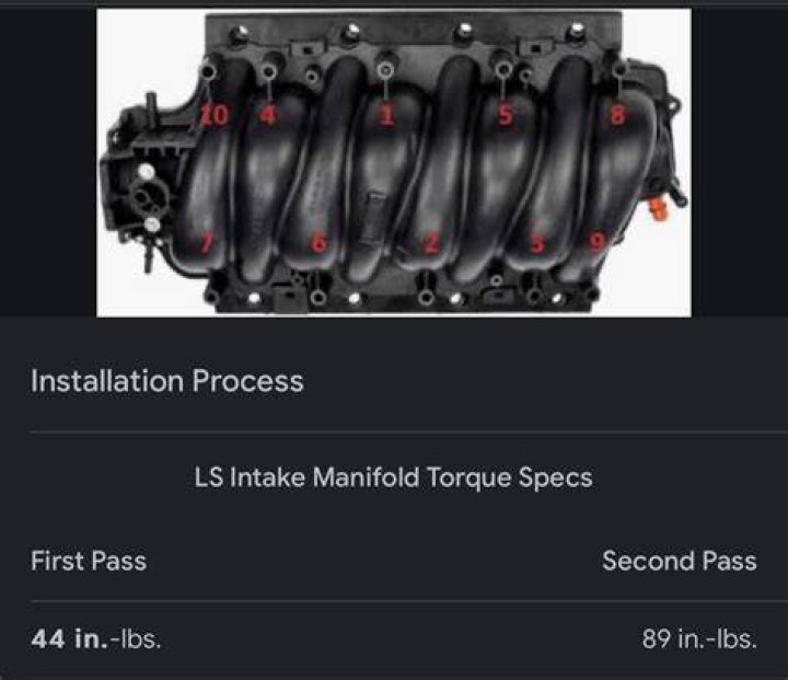 What is the intake manifold torque specs?