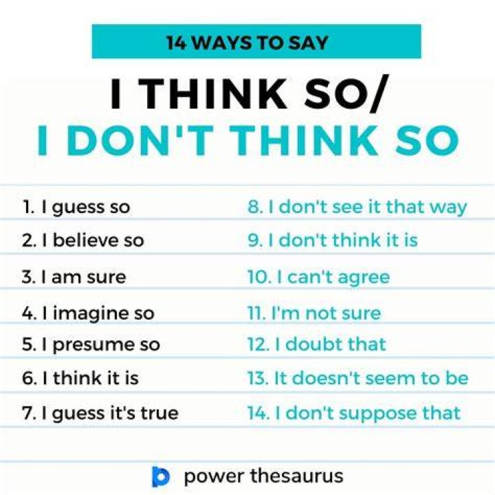 What is the meaning of I think so?