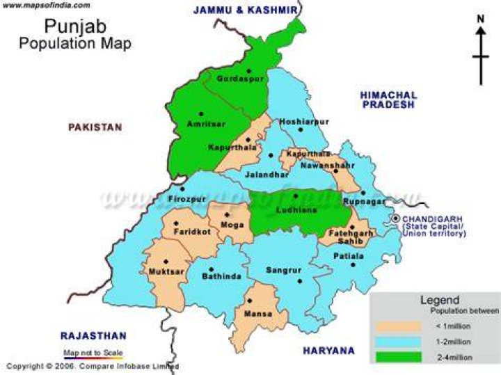What is the population of Punjab in India?