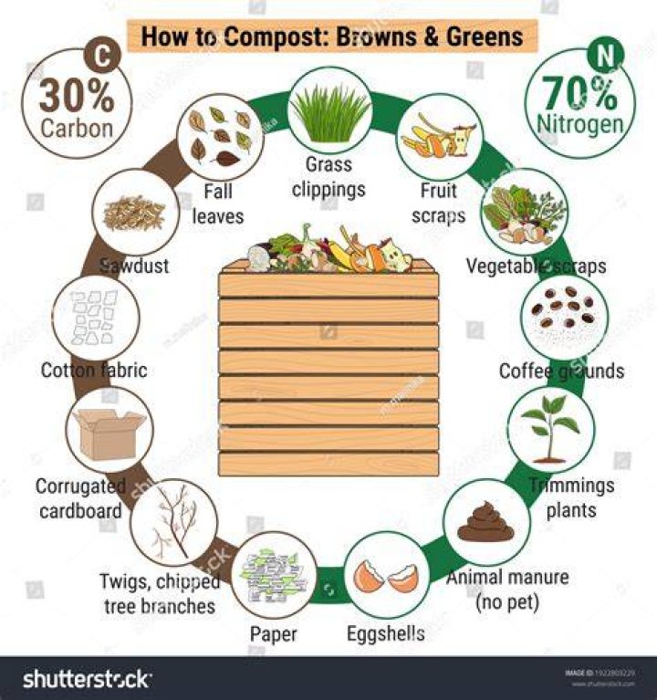 What is the ratio of green to brown in compost?
