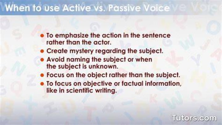 What is the rule of active and passive voice?