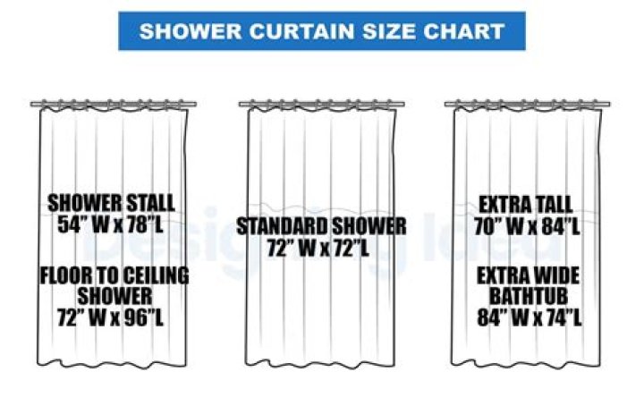 What is the standard size of a shower curtain in centimeters?