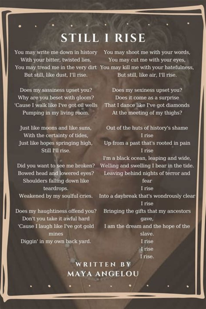 What is the structure of the poem Still I Rise?