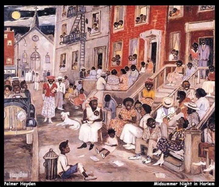 What is the subject of this painting by Palmer Hayden?
