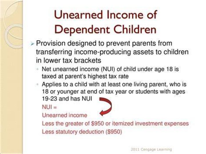 What is unearned income for a child?