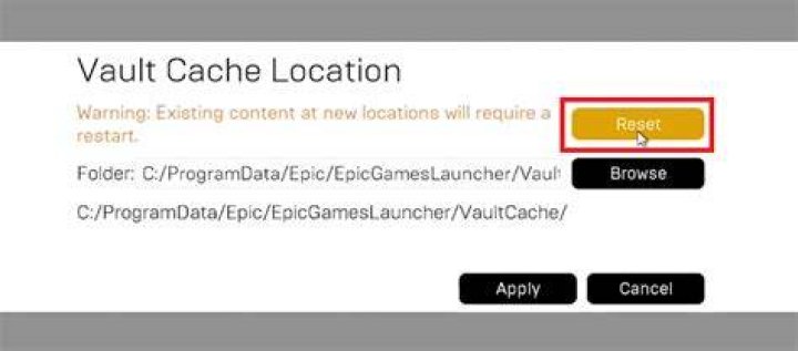 What is Vault cache location?