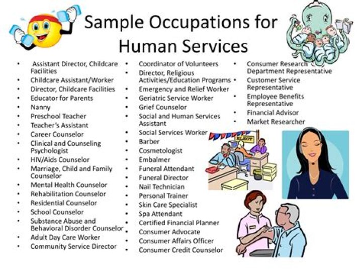 What jobs are in health and human services?