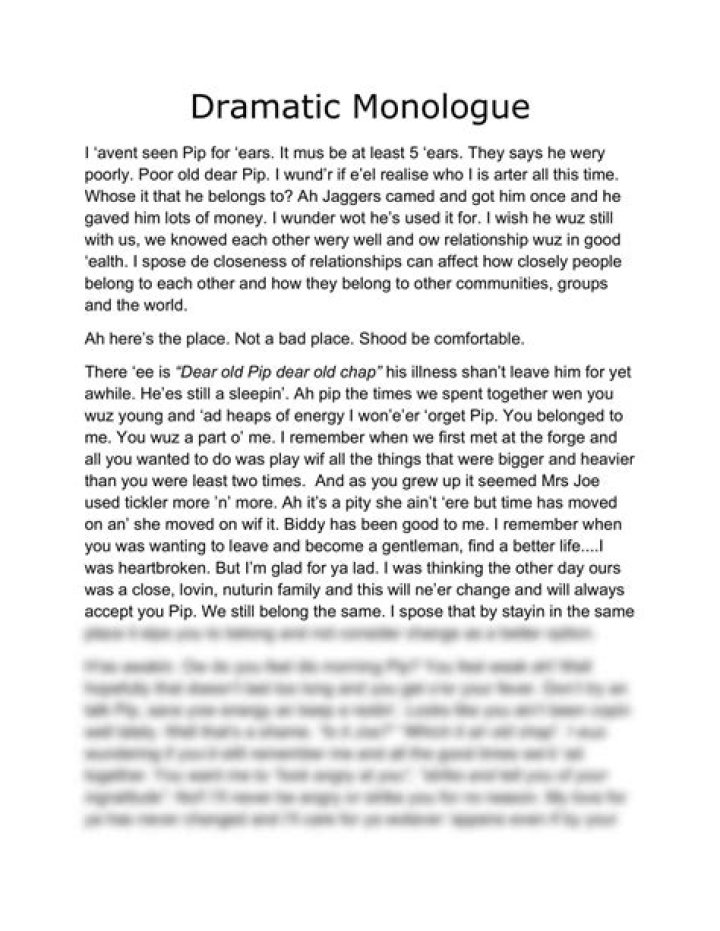 What makes a good dramatic monologue?