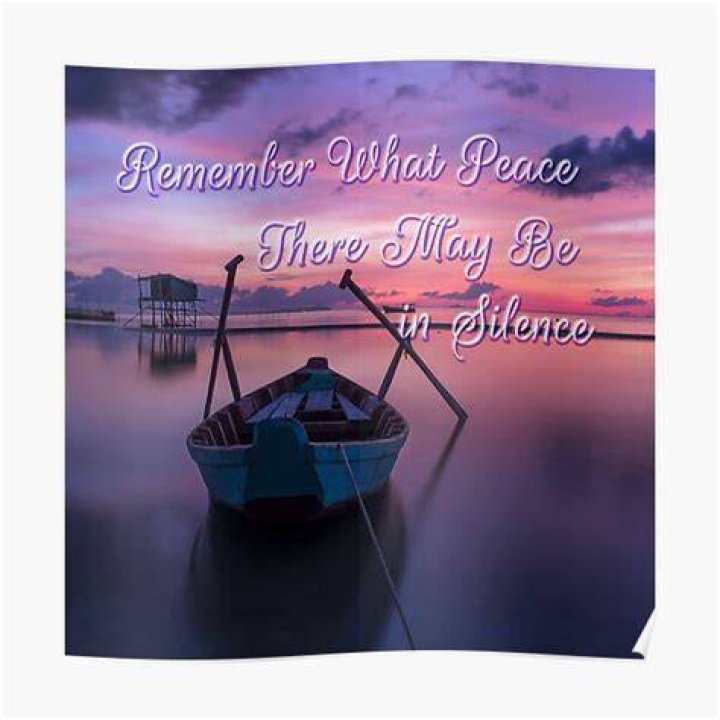 What peace there may be in silence?