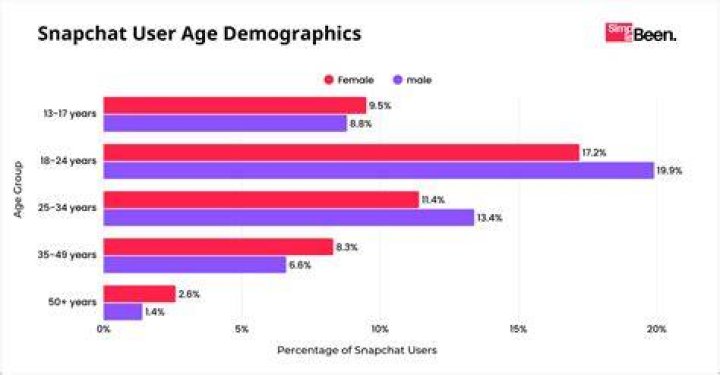 What percentage of Snapchat users are under 18?