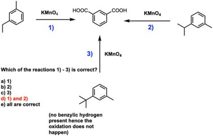 What reacts with kmno4?