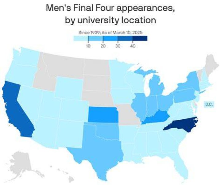 What school has the most combined men's and women's Final Four appearances?