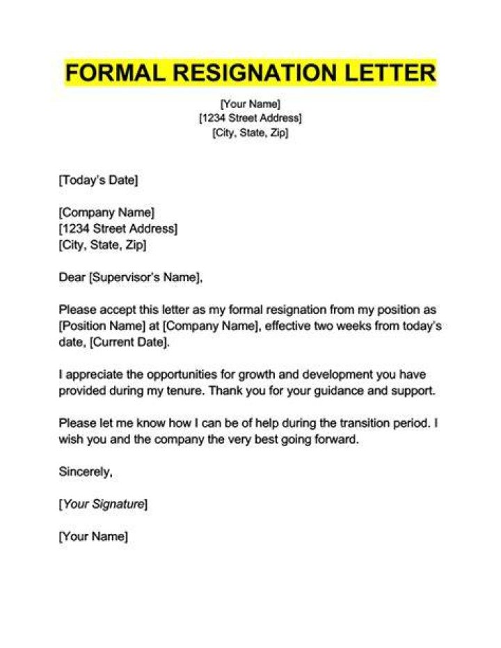 What to say when you hand in your resignation?