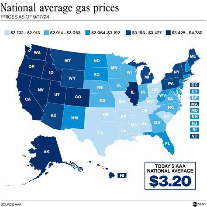 What was the average gas price in 2001?