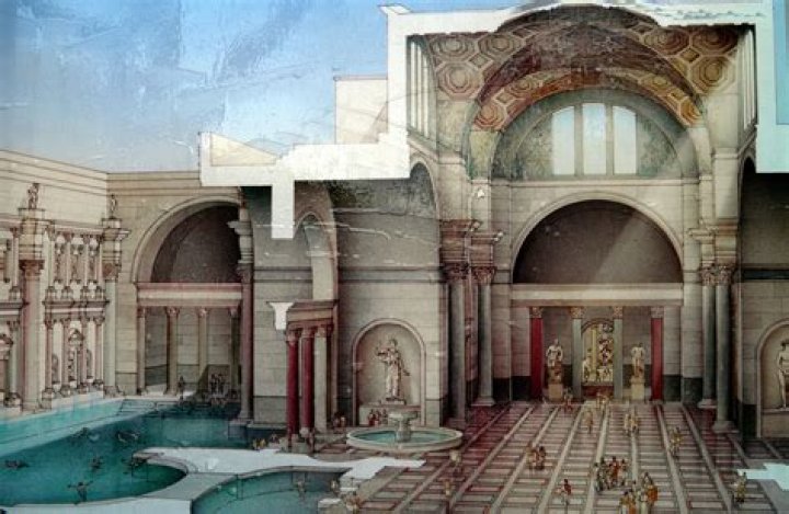 What were Roman baths made of?