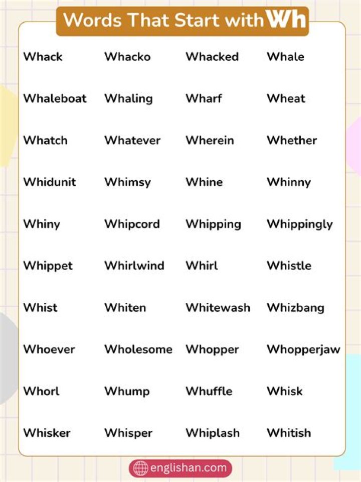 What words start with WH?