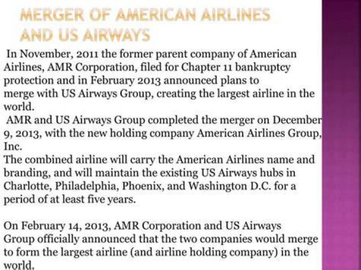 When did USAir and American merger?
