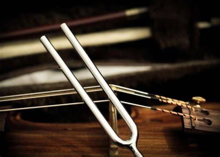 When the handle of a tuning fork is held?