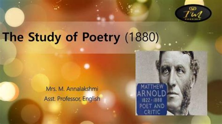 When was Arnold the study of poetry published?
