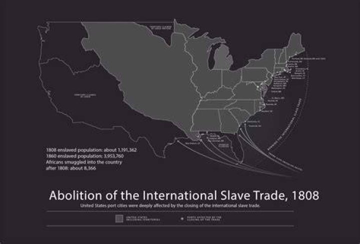 When was the international slave trade officially ended in 1808 slavery?