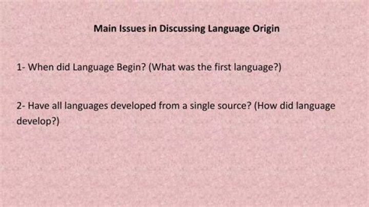 Where and when did language begin?