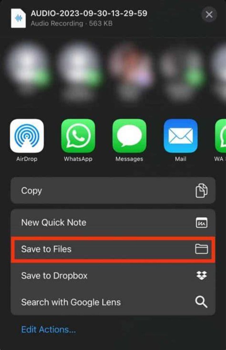 Where are WhatsApp audio files stored in iPhone?