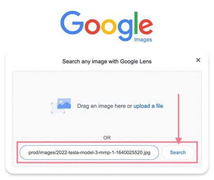 Where is the camera on Google Image Search?