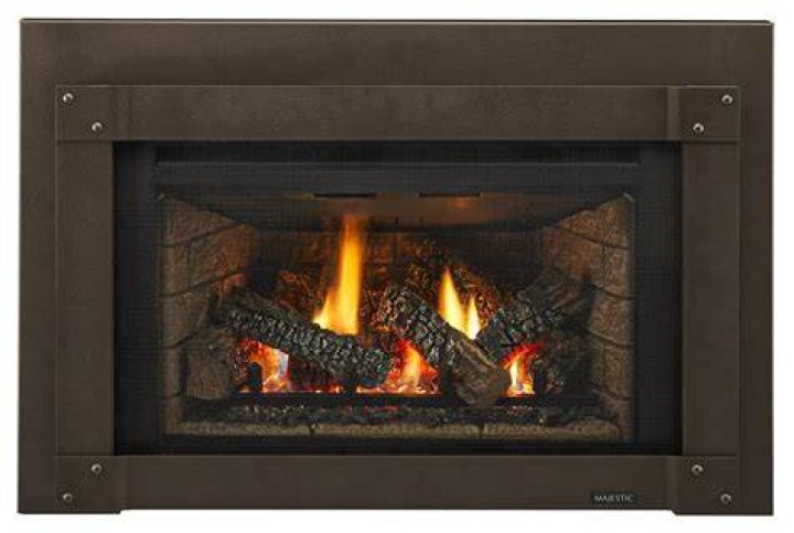 Where is the model number on a majestic fireplace?
